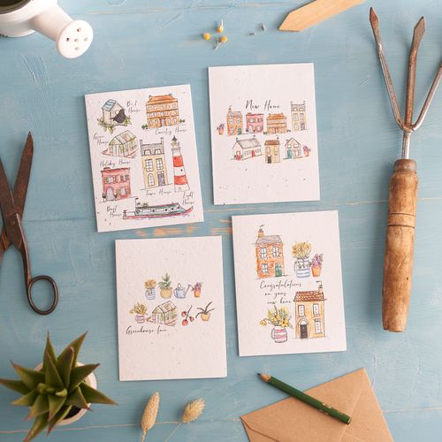 House and Home Flower seed cards